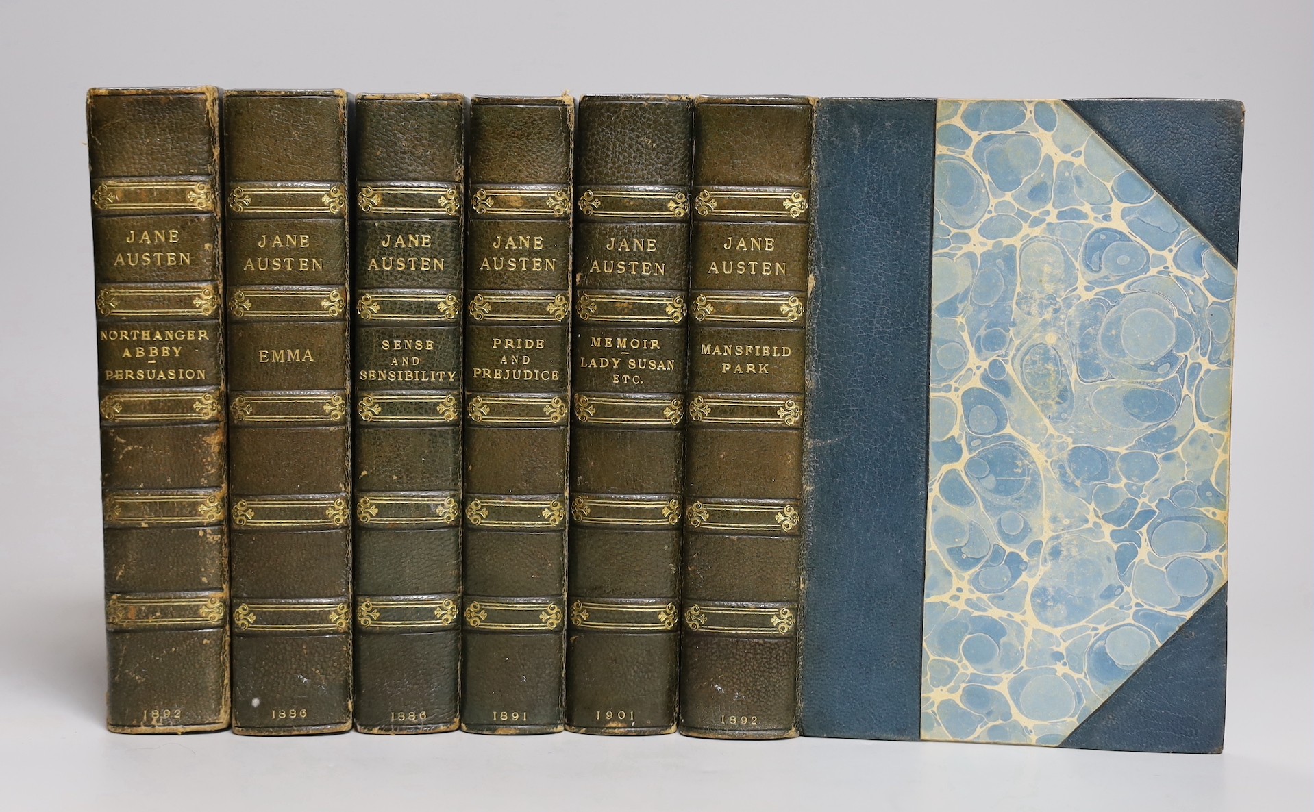 Austen, Jane - Novels, 6 vols, 8vo, half calf, Richard Bentley, London, 1886-1901